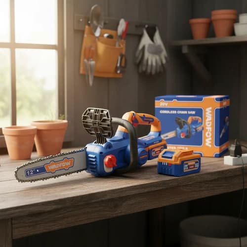 Motosierra 20v 12 + 2 Bat 4.0ah + Cargador Wadfow Wclp5121 Azul
