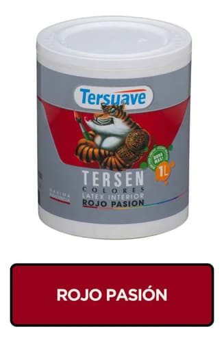 Latex Interior Tersen Mate 1 Litro Tersuave Color Rojo