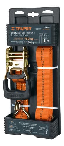 Sujetador Con Matraca Criquet Truper 2250 Kg 5mt Color Naranja