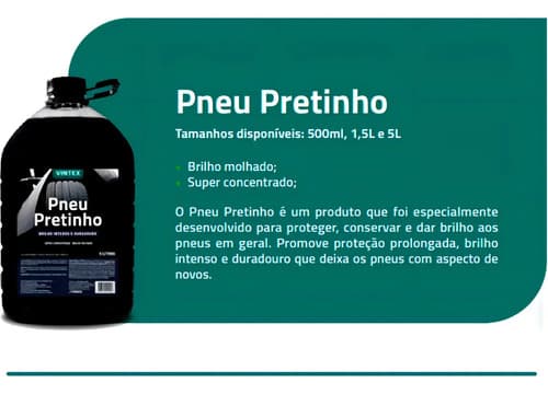 Neumático Vintex Intense Gloss, Color Negro, 5 Litros Negro