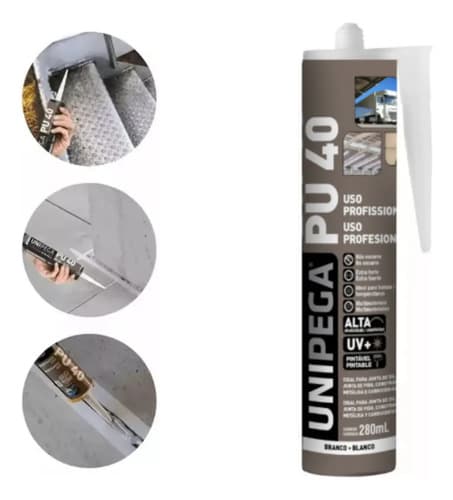 Sellador Poliuretano Pu40 Blanco Adhesivo 280g Unipega