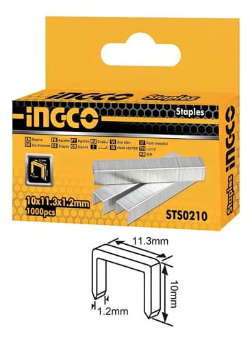 Grampas Clavos Ingco Sts0210 De Acero Para Clavadora 10mm (1000 Unidades) Plateado