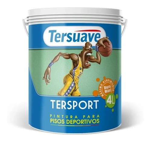 Pintura Pisos Deportivos Tersuave Latex 4 Lt Acabado Mate Color Negro