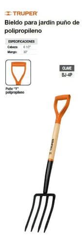 Pala Cavar Tierra Bieldo De 4 Dientes Truper Bj-4p