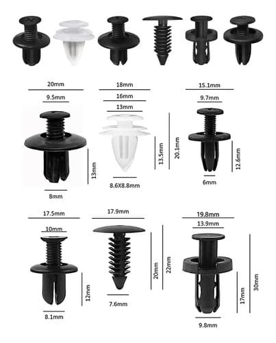 Broche Grampa Tapizado Gancho Auto - Kit 100 Pcs. | Eurotech Negro