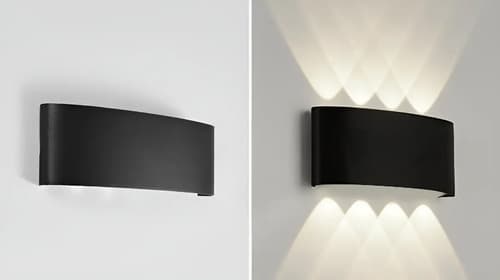 Aplique Led Interior Bidireccional Välk 8 Luces 8w Pared Negro