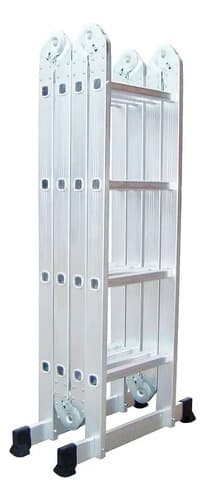 Escalera Aluminio Plegable Konan 4x4 4.7m Multipropósito Antideslizante Plateado