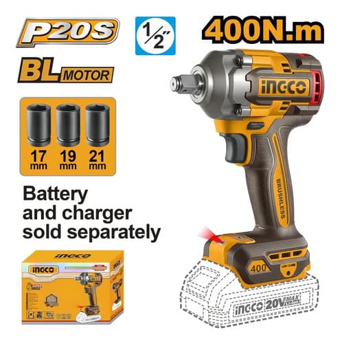 Llave Impacto Ingco Ciwli20401  Sin Batería Sin Cargador Naranja 50 Hz / 60 Hz