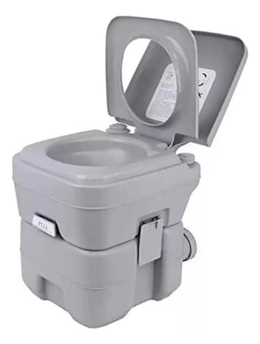 Inodoro Portátil Para Baño Químico Camping De 20 Litros Gris
