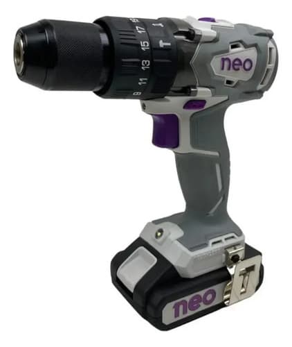 Taladro Percutor A Bateria C/1 Batería 20v Brushless Neo Gris