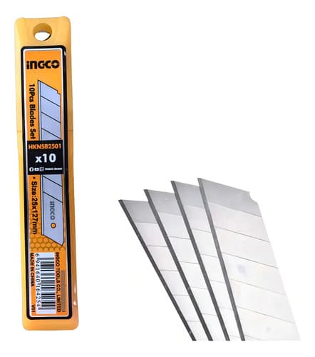 Hojas De Repuesto Para Trincheta Ingco De 25 Mm, Pack De 10
