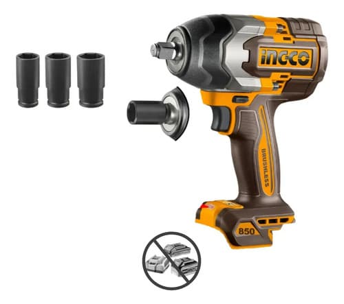 Llave De Impacto 850nm Sin Bateria Ingco Ciwli20851 Color Amarillo Frecuencia 50hz 60hz