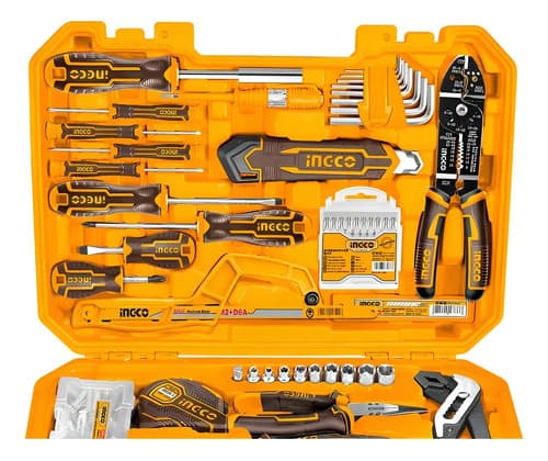 Set De 168 Herramientas De Mano En Valija Plastica Ingco - H Color Naranja