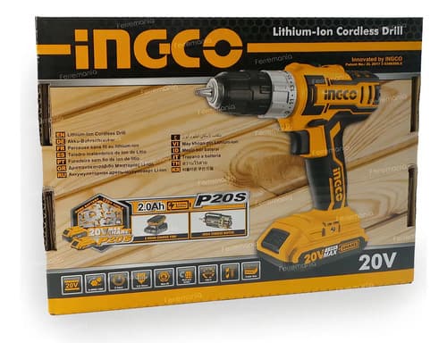 Taladro Atornillador Litio 20v Ingco 1 Bateria Cdli20024 Lnf Color Naranja