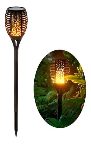 Antorcha Solar Led Tushop De 78 Cm Para Jardín En Color Negro