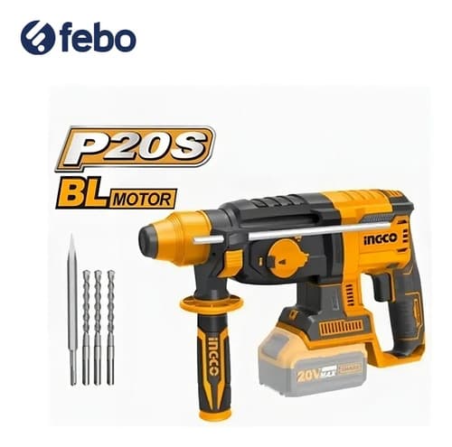 Rotomartillo Inalámbrico 20 V Ingco Crhli20228 2j Sds Plus Industria Color Amarillo