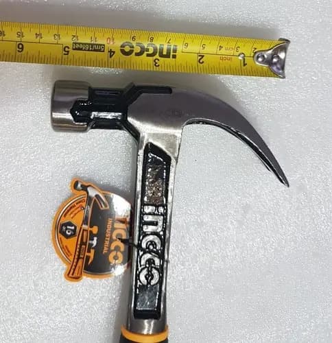 Martillo Uña 450g Industria Mango Forjado Antishock Ingco