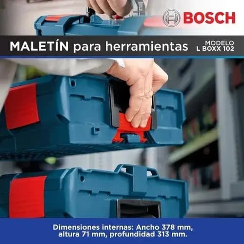 Caja De Herramientas Maletin Bosch 102 L-boxx Apilable Rex Azul Marino