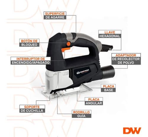 Sierra Caladora De Mano Daewoo 450w Metal/madera + 5 Sierras