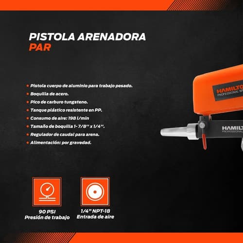 Pistola Arenadora Gravedad Neumatica Prof Hamilton Par