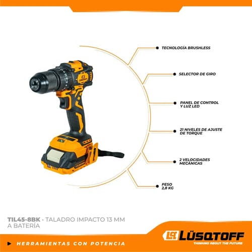 Taladro Lüsqtoff Profesional Til45-8bk Maletín De Transporte Naranja 50