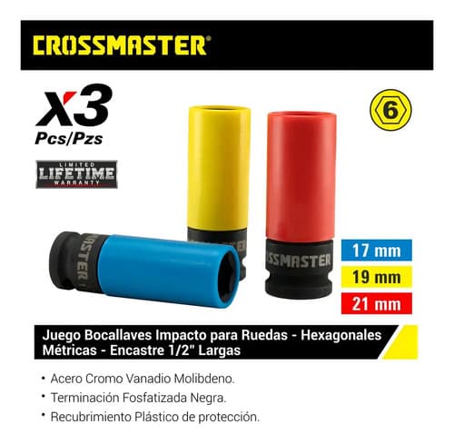 Juego Bocallaves Impacto 1/2 17-19-21mm Crossmaster 9921090 Null