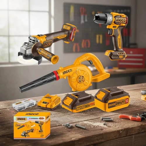 Kit Amoladora Taladro Sopladora Ingco 20v Cosli241192
