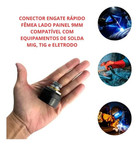 Kit De Conectores De Soldadura De 9 Mm Con Inversor De 4 Ganchos Con Electrodos De Plasma Mig Tig De 2 Machos Y 2 Hembras