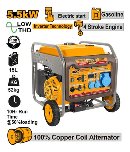 Generador Gasolina Inverter 5.5kw 50hz Ingco