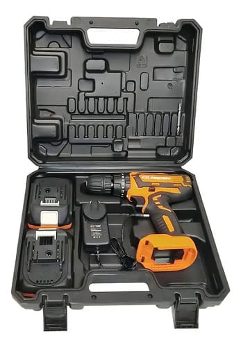 Taladro Percutor Atornillador Inalámbrico De 10mm Lüsqtoff Color Naranja