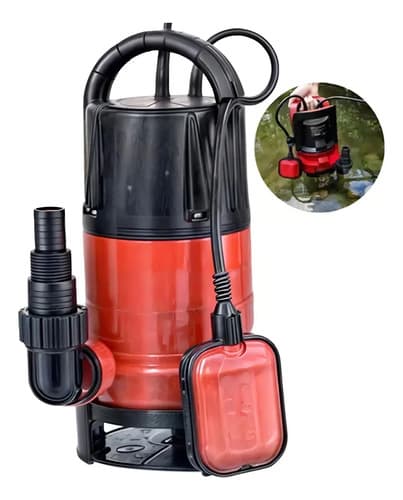 Bomba Sumergible Gaccoa 1hp 750w Drenaje Agua Sucia Caudal 12500l Rojo