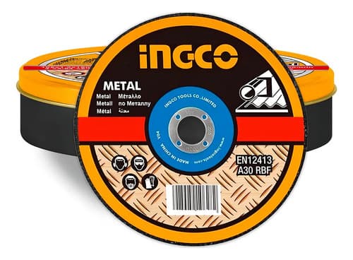 Lata X 25 Discos Corte Metal Esmeril Amoladora 115mm Ingco Color Naranja Claro