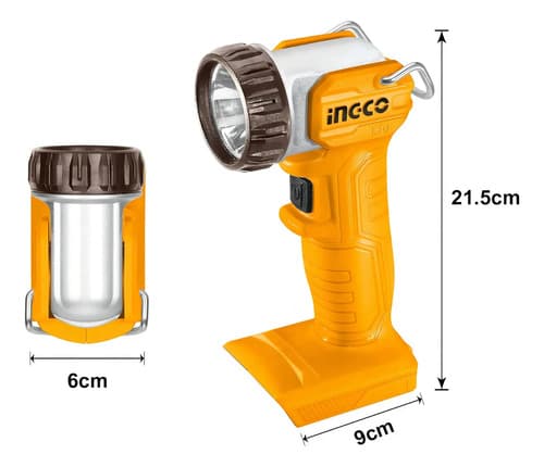 Linterna Led Inalámbrica 20v Bateria Amarillo