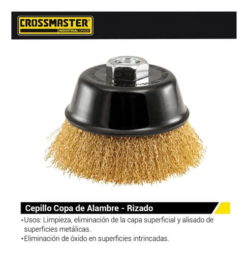 Cepillo Copa De Alambre Rizado 125mm (5'') Crossmaster