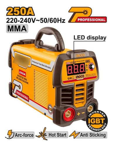 Soldadora Inverter 250amp Led Display Igbt Ingco Ing-mma2506 Naranja