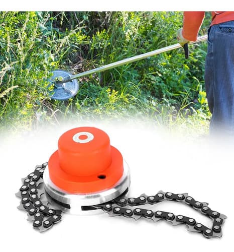 Cabezal De Corte De Cadena Multifuncional Para Cortacésped Color Naranja