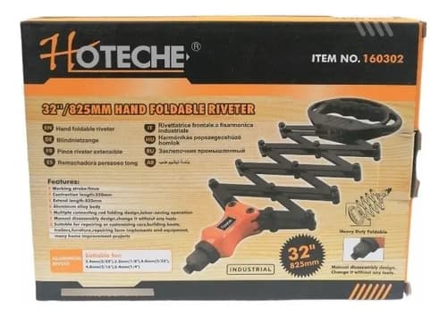Remachadora Pop Manual De Acordeón Hoteche De 32 Pulgadas 1