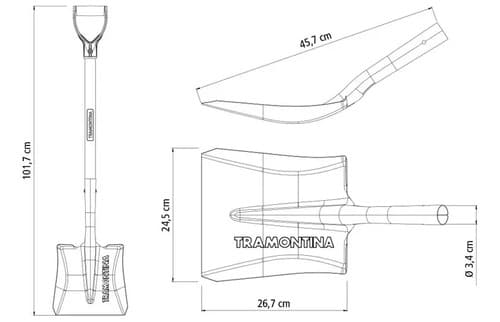 Pala Carga Palear Mango Madera 71cm Tramontina Pf