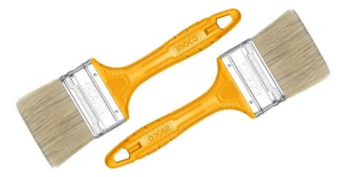 Set X2 Pincel 2 Mango Amarillo Ingco Chptb78602 Blanco