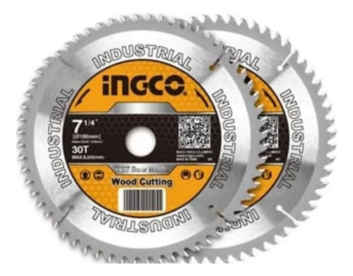 Disco Sierra Madera Set 2 Piezas Ingco 7-1/4 30d Tsb118510