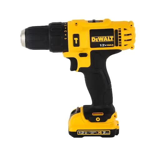 Taladro Percutor Atornillador Inalámbrico De 10mm Dewalt Dcd716d2 + 2 Baterías De 2ah + Accesorio Con Maletín De Transporte Amarillo