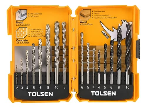 Juego De Brocas Para Metal Y Madera Tolsen De 16 Piezas