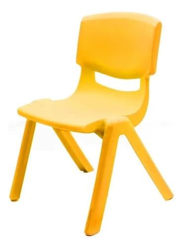 Silla Plástica Infantil Amarilla Tushop Apilable Con Apoyabrazos Amarillo Sin Tapizado