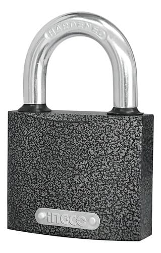 Candado Ingco De Hierro Con Llave Y Cubierta Impermeable Negro
