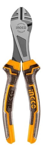 Alicate Corte Diagonal 7'' 180mm Ingco Heavy Duty Industrial Acero Al Carbono Mango Ergonomico Hhdcp08188 Negro