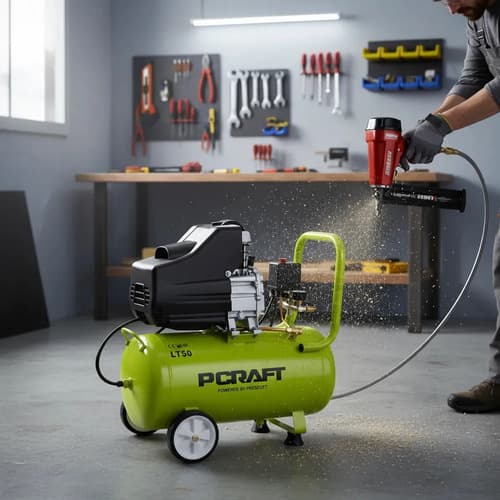 Compresor De Aire Prescott 50 Lt 2.5 Hp Electrico Verde Monofásica