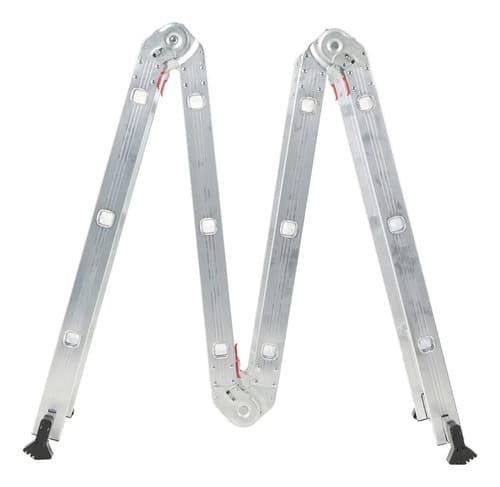 Escalera De Aluminio Multipropósito 12 Escalones 4x3 Plateado