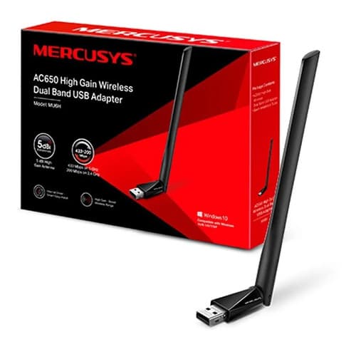Placa De Red Wifi Adaptador 5ghz Mercusys Mu6h Dual Band Ac650 Pc