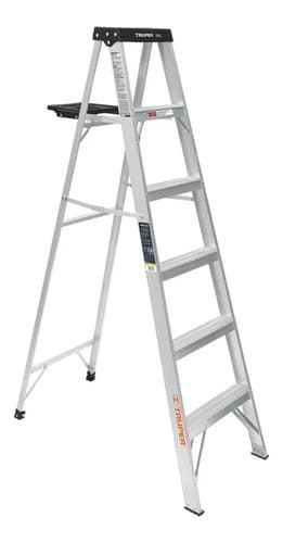 Escalera Tijera 5 Pasos Tipo Iii Con Bandeja Truper 16743 Gris