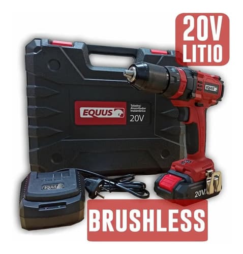 Taladro Atornillador Inalambrico Equus Brushless 20v Color Rojo Frecuencia 0